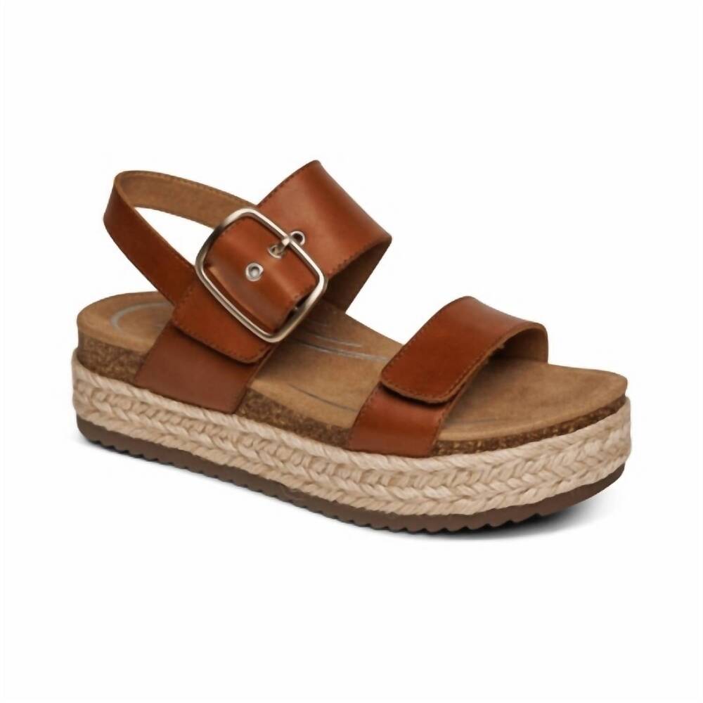 NEW AETREX women's vania sandal in cognac